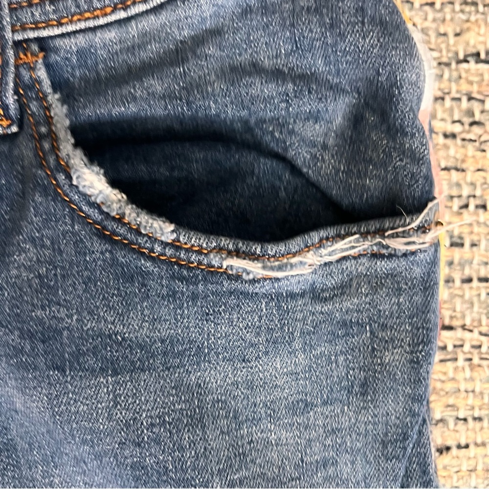 Anthropologie Pilcro Slim Boyfriend Crop side stripe jeans 32 - Picture 5 of 11